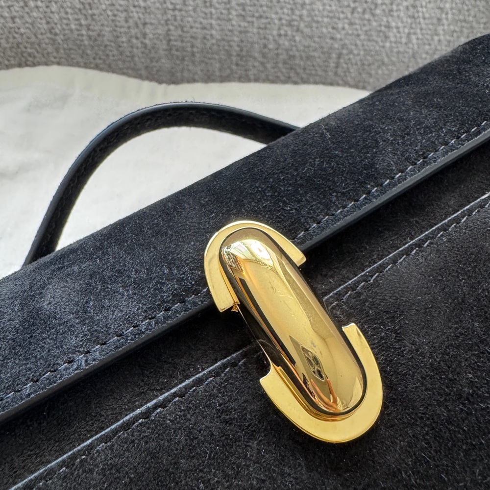 Savette Symmetry Pochette Bag In Black Suede - Picture 2 of 7